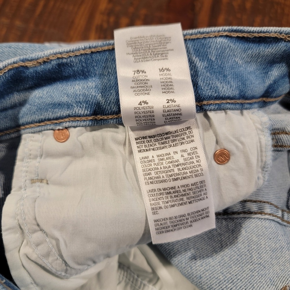 Mother Jeans Womens 28 Mid Rise Dazzler Ankle Fray Hopeless Romantic Distressed - Picture 12 of 14